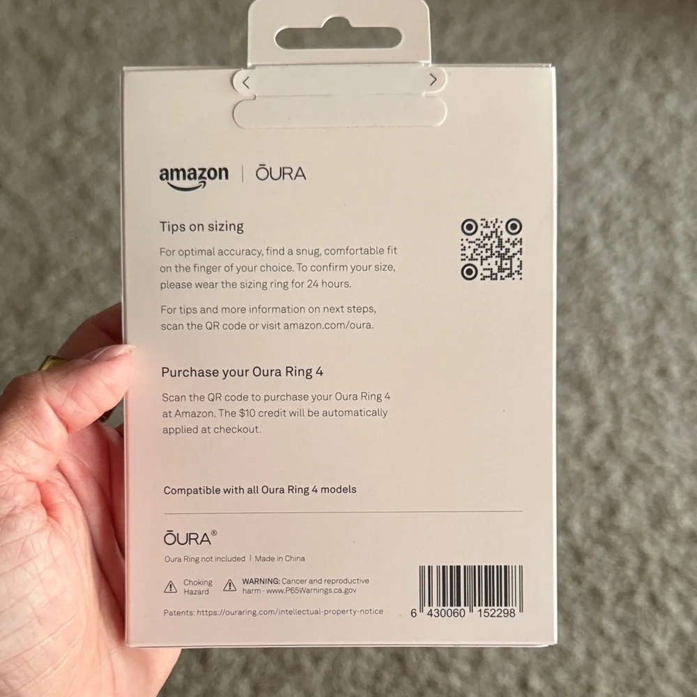 Oura official sizing